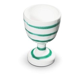 GMUNDNER KERAMIK Egg Cup Smooth Diameter 4.9 cm Green Flamed Crockery Handmade in Austria