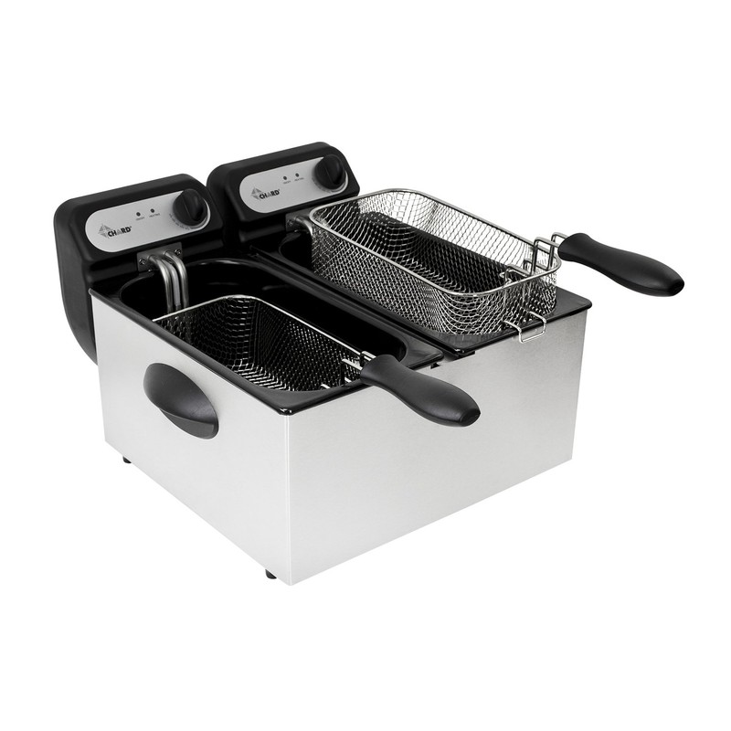 CHARD DF-6E, Dual Tank Deep Fryer, Stainless Steel, 6 liter,