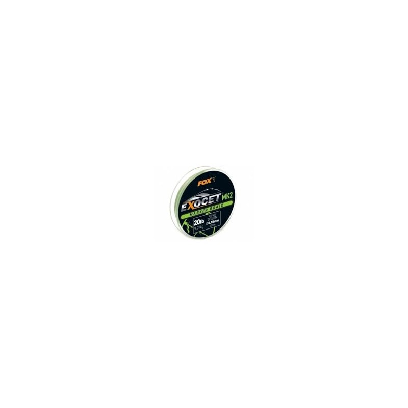 Fox EXOCET mk2 marker braid 20lb lo-vis green 0.18mm 300