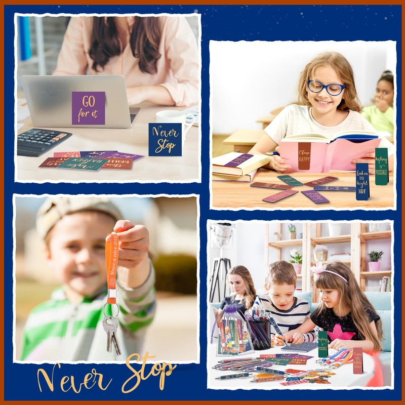 Pasimy 218 Pcs Inspirational Stationery Gifts Motivational Mini Notepad Pen