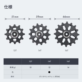 2 Pcs Motorcycle Bearing Pulley Wheel Guide Roller Jockey 12t 14t 16t MTB Road Bike Clear Derailleur Shimano M9000 R8000 Oversized Narrow Wide Teeth (1PC 12T and 1PC 14t)
