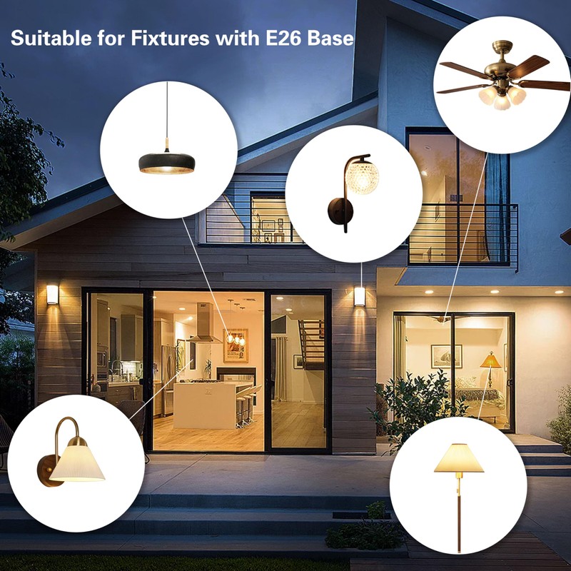 LAMPHOME 8-Pack Soft White LED Bulbs - Ideal for Bedroom