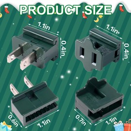 40pcs SPT-1 Vampire Plugs Set,SPT-1 Wire Christmas Light Connector,Christmas Light Plugs Male and Female,Holiday Lighting Outlet Green Slip Plug Set,Gilbert,20 Female and 20 Male