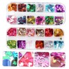 IWOWHERO Maple Leaf Nail Art Stickers Glittering Sequin Decorations for