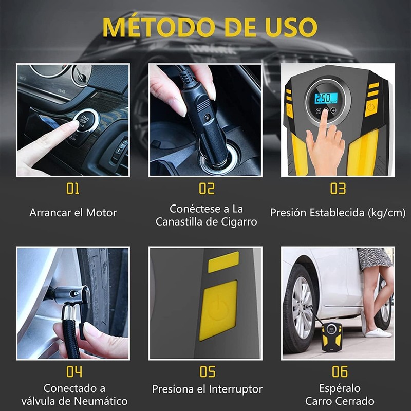 Compresor de Aire Portatil,150psi Compresor de Llantas