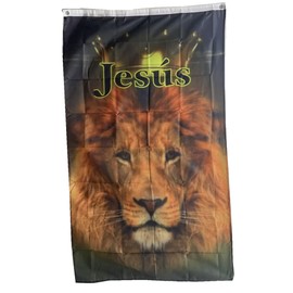 Stormflag Lion Flags (90 cm x 150 cm) Polyester Pongee 90 g with Eyelets Stitched with Double Needle