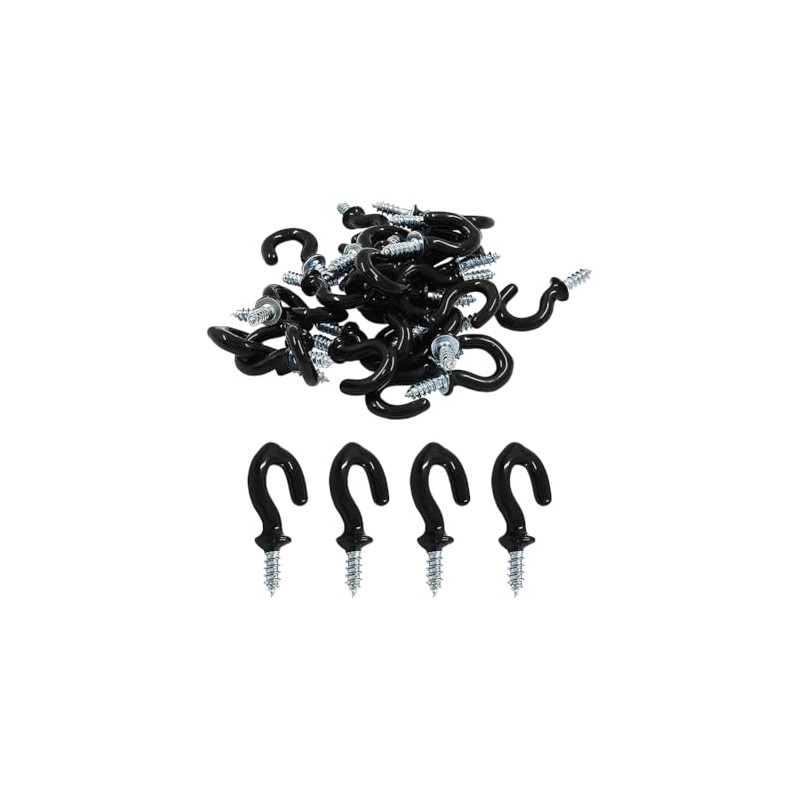 JIHUOO 100 Pcs 1/2 Inch Ceiling Cup Hooks Screw Ceiling