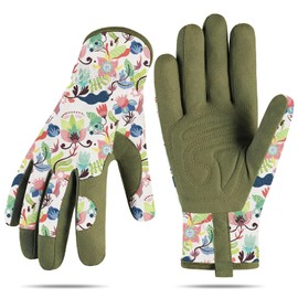 Womens Gardening Gloves, Breathable Leather Thorn Proof Garden Gloves with Grip, Puncture-Resistant Work Gloves for Women