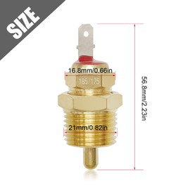 EATAKWARD Fan/Thermostat/Temperature Switch for 10", 12", 14", and 16" inch Fans 185 to 175 Degrees with 3/8" Pipe Thread（Gold ）