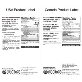 Food to Live Gluten-Free Organic White Sorghum Flour, 8 Pounds – Non-GMO Whole Grains, Finely Ground, Pure, Raw. Good Source of Protein and Fiber. Great for Baking. Vegan, Kosher, Bulk