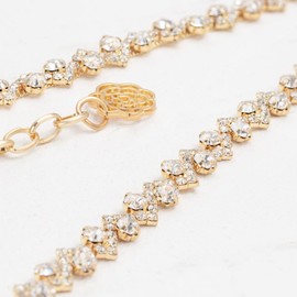 YooAi Rhinestone Belt Womens Formal Dress Belt Diamond Bling Wedding Bridal Belt Golden S 105cm