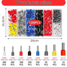 FZYCOM Crimping Pliers with 1200 Ferrules and 2 Pieces Wire Stripper, Wire End Ferrules, Electric Terminal Crimping Pliers, Cable Lug 0.5-10 mm² (AWG 22-7), Crimping Pliers, Crimping Pliers