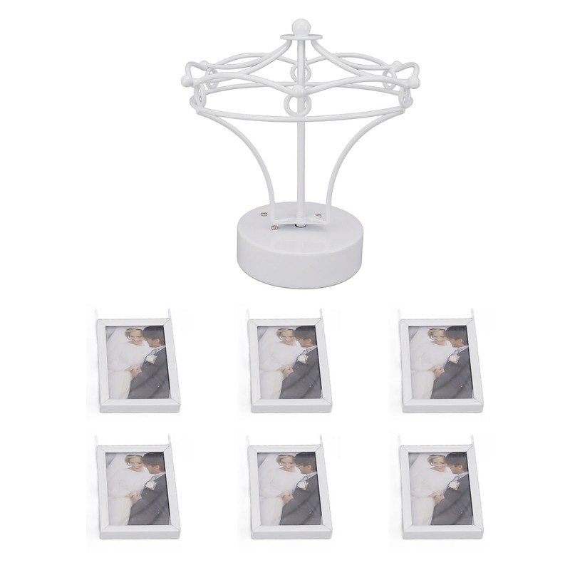 Rotating Photo Display Frame Multifunctional Removable Stable Metal Desktop Photo