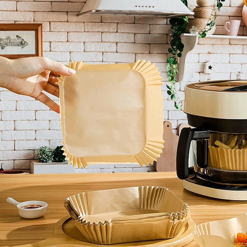 50Pcs Disposable Square Air Fryer Paper Liner Non-Stick Baking Paper