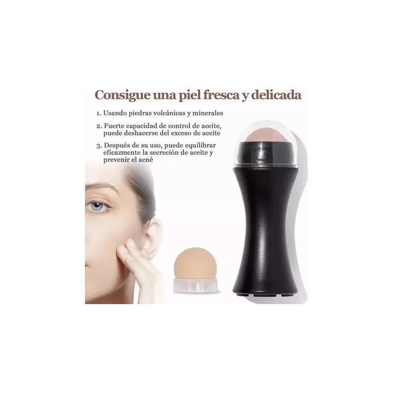 3pz Rodillo Piedra Volcánica Absorbe Grasa Facial Full