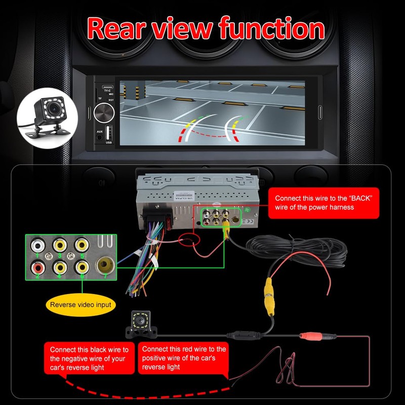 Junsun Single DIN Car Stereo with CarPlay and Android Auto,