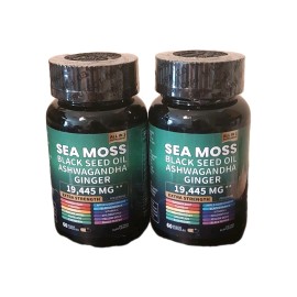 American GenCare 2x Sea Moss Black Seed Oil Ashwagandha & Ginger 60 Veg Capsules +More Exp 05/26