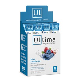 Ultima Replenisher Electrolyte Hydration Powder, Blue Raspberry, 20 Count Stickpacks - Sugar Free, 0 Calories, 0 Carbs - Gluten-Free, Keto, Non-GMO with Magnesium, Potassium, Calcium, 0.12 Ounce (20 Count)