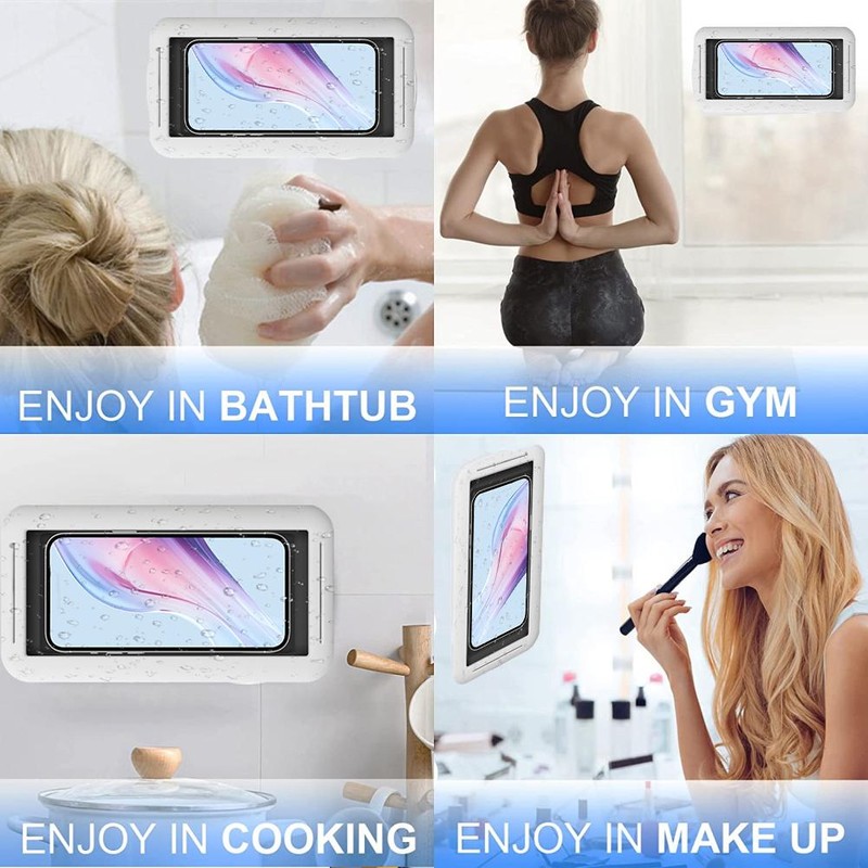 Shower Phone Holder Waterproof Antifog Phone Wall Mount for Bathroom