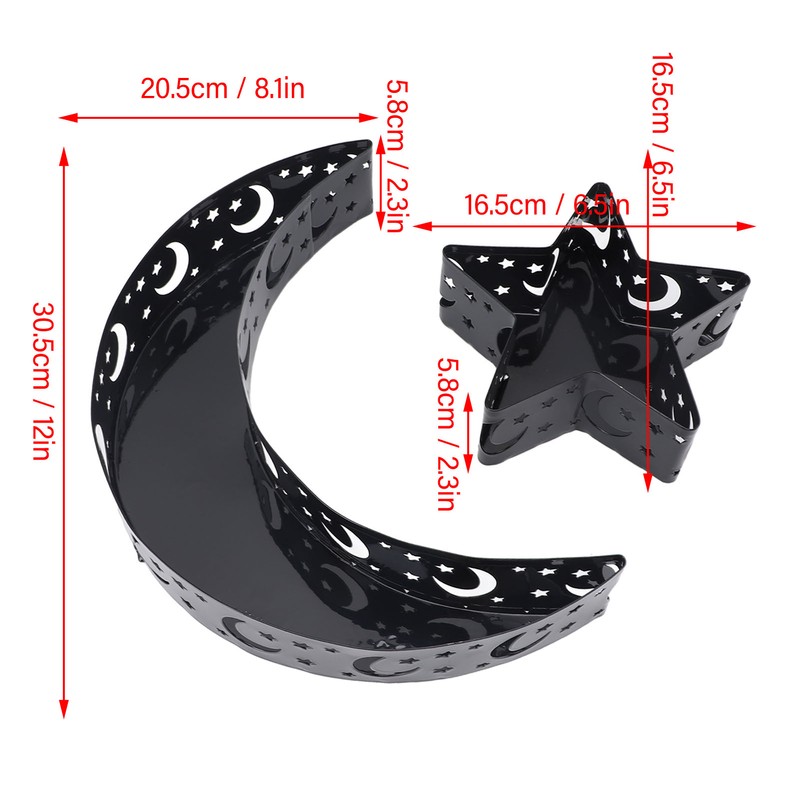 Ramadan Dessert Tray Iron Reusable Large Capacity Moon Star Shaped