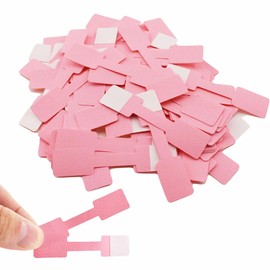 Acoeitl 200 Pcs Pink Blank Jewelry Tags Self Adhesive Retail Jewelry Price Stickers for Rings Handwritten Price Display Labels for Bracelet Necklace and Merchandise Resale（2.36x0.5 Inches