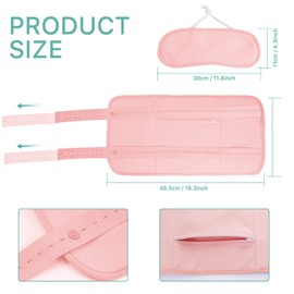 sefudun Castor Oil Pack Wrap Reusable for Waist and Neck, Castor Oil Pack Kit for Constipation Inflammation & Less Stress, Elastic Strap Bamboo Cotton Anti Oil Leak(Pink)