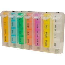 Aidapt Pop Up Pill Dispenser 7 Day Compartments with Four Times of Day.