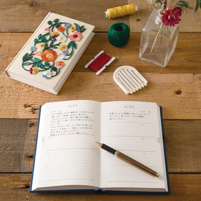 DESIGNPHIL Midori (MIDORI) Diary 5-year continuous use embroidery floral pattern