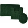 Solid 3pc Bathroom Rug Set Hunter Green - 2 high