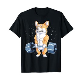 Corgi Weightlifting Funny Deadlift Men Fitness Gym Workout T-Shirt