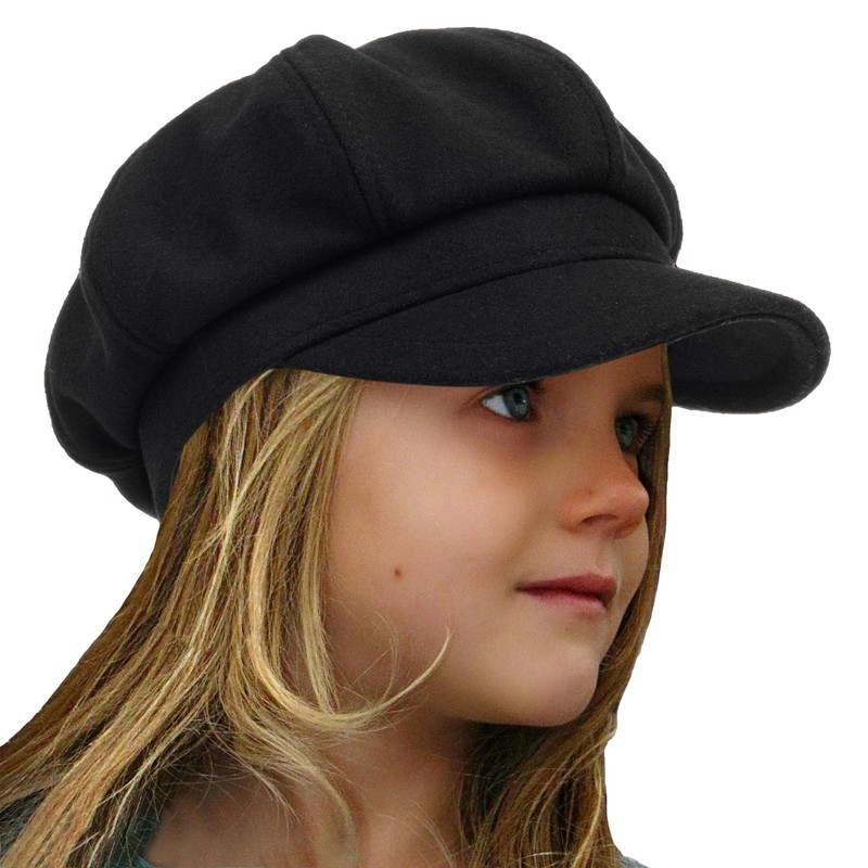 Kids Boys Girls Youth Newsboy Cap Adjustable Visor Wool Beret