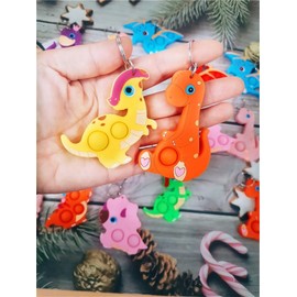 24 Packs Mini Backpack Pop Fidget Bubble Toys, Bulk Classroom Students Prizes Birthday Party Favors Gifts (24 Dinosaur)