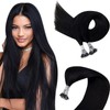 Easyouth Black Nano Human Hair Extensions Nano Ring Black Hair
