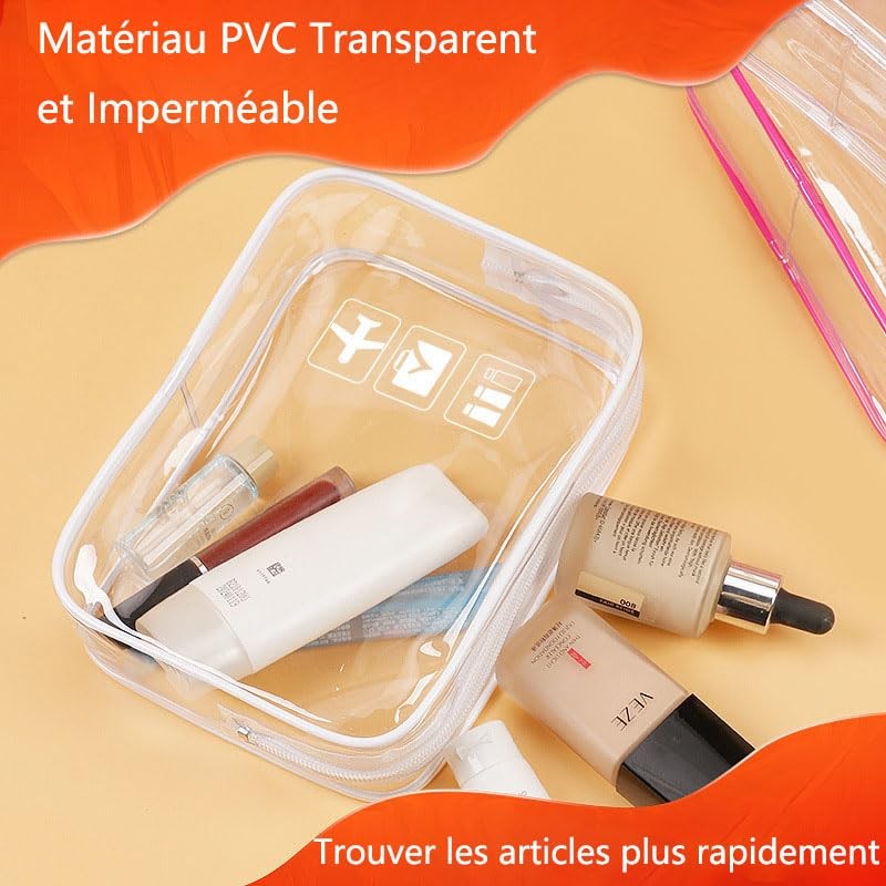 MORICOH Kulturbeutel, transparent, mit Reiseflaschen, 14-teiliges Set (100 ml) und