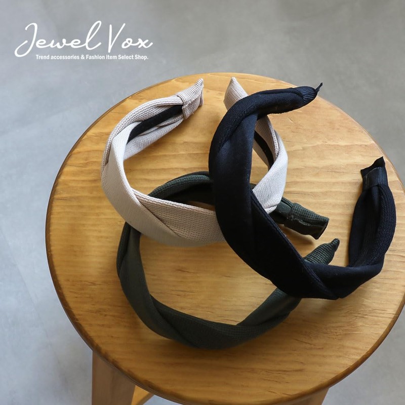 JewelVOX Hair Accessories, Headband Mixed Material, Twist Wide, Gray