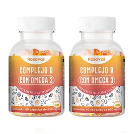 Complejo B Duo Pack, Cápsulas de 650 mg, 60 Cápsulas por Frasco (120 Cápsulas), Suplemento Vitamínico