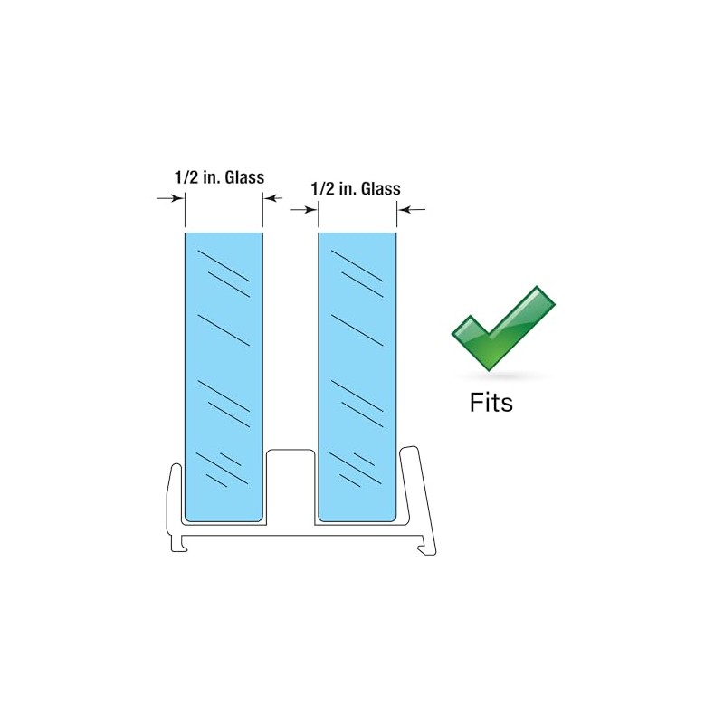 Prime-Line M 6111 Clear Acrylic Shower Door Bottom Guide, Sterling
