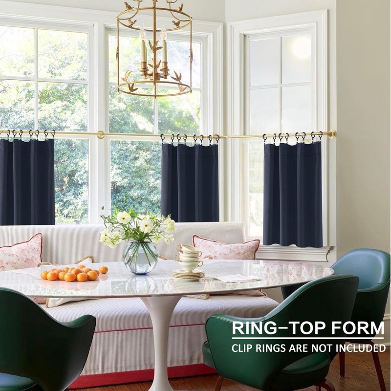 PANELSBURG Bunk Bed Curtains for Bottom,Navy Blue Blackout Short Kids