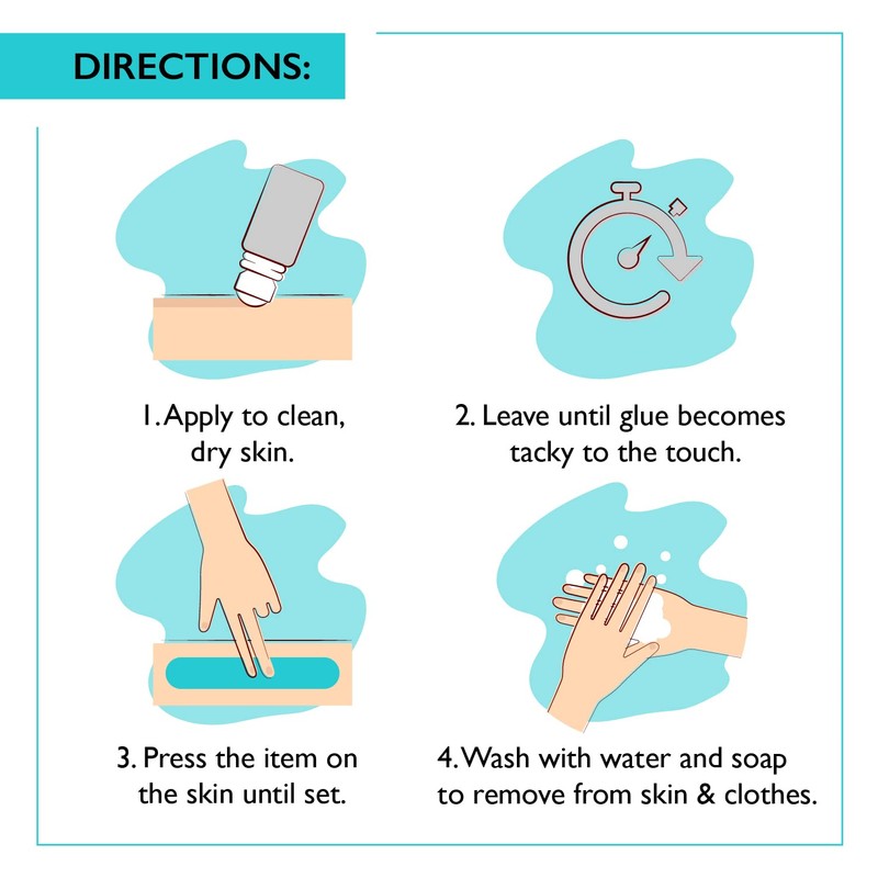 Fabric & Body Adhesive Roll On Glue for Skin, Clothing,