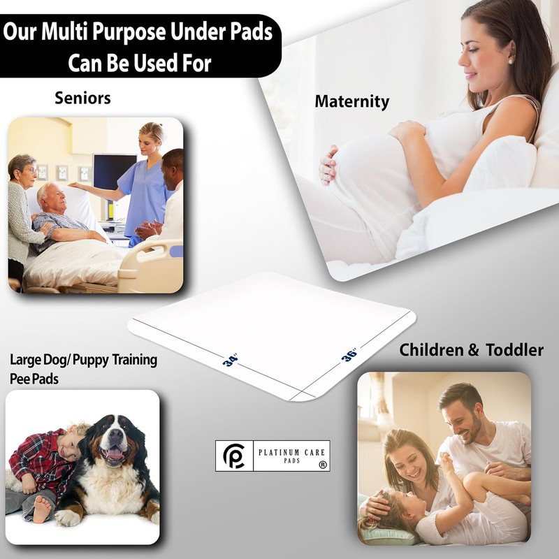 Platinum Care Pads Reusable Bed Underpad - Waterproof & Washable