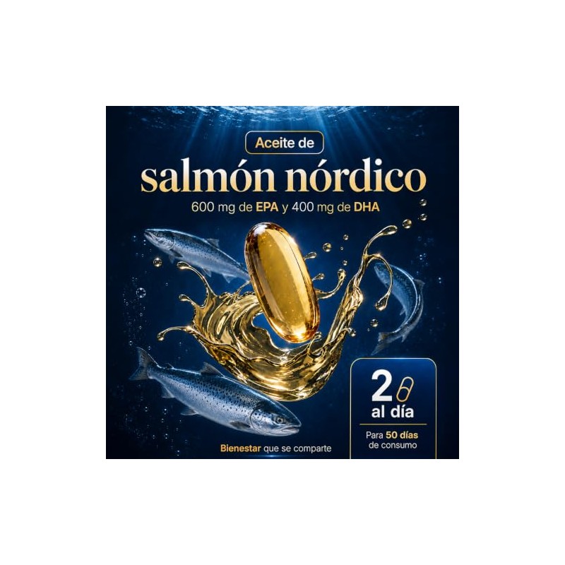 Omega 3 Aceite de Salmón con EPA y DHA, 100