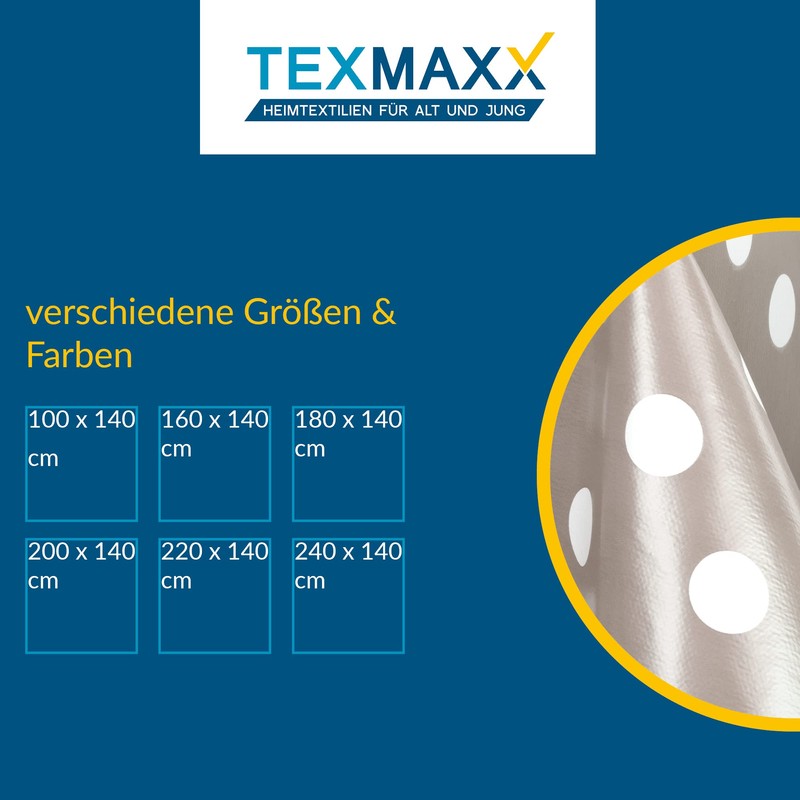 Texmaxx Oilcloth Tablecloth, Wipes Clean