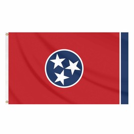 Flag of Tennessee State Red Banner 3x5FT Indoor Walls, Outdoor Gardens, Decks, Car, Flags Decorations