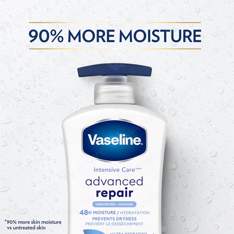 Vaseline Intensive Care Advanced Repair Unscented Lotion 600ml, Ultra-Hydrating with