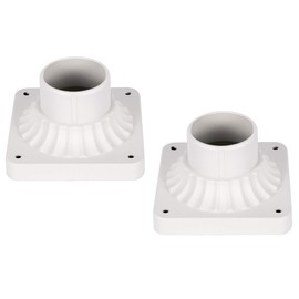 LIT-PaTH Outdoor Post Light Mounting Base, Pier Mount Base with White Finish, 2-Pack