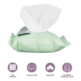 Desmaquillante toallitas Miniso Salud y Belleza Miniso para piel todo tipo de piel por pack de 30 unidades                                            