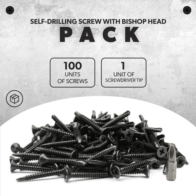 DOJA Barcelona Self-Drilling Screws with PH2-25 Tip 100 Countersunk Screws