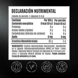 Birdman Creatina Monohidratada Vegana 250 Cápsulas 50 Servs                                                                                           
