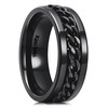 King Will 8mm Black Spinner Ring Stainless Steel Fidget Ring