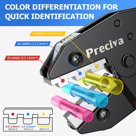 Preciva 0.5-1.5mm²/22-16 AWG Crimping Tools, Heat Shink Butt Connectors Crimper, Wire Crimp Tool with Ratchet Machanism, Perfect Crimping for Electronic Jobs